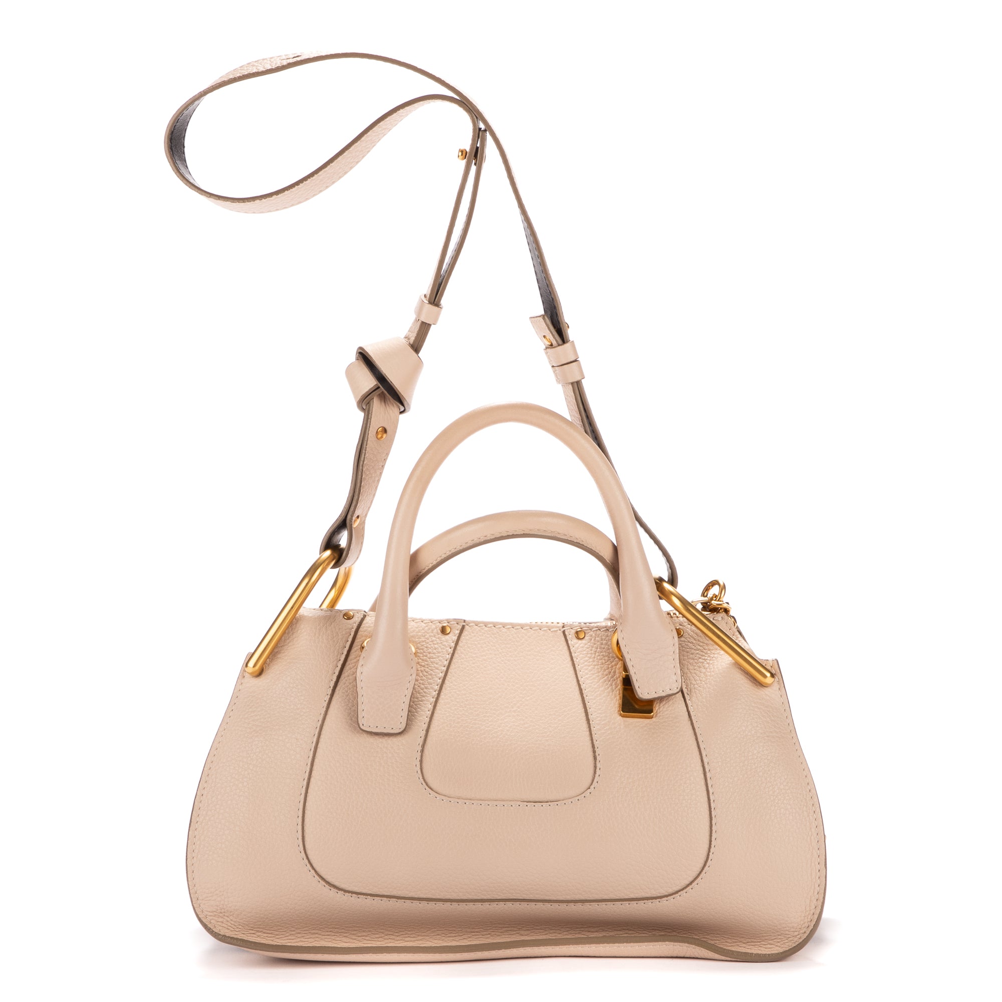 Bolso de hombro Hayley de piel granulada color marfil