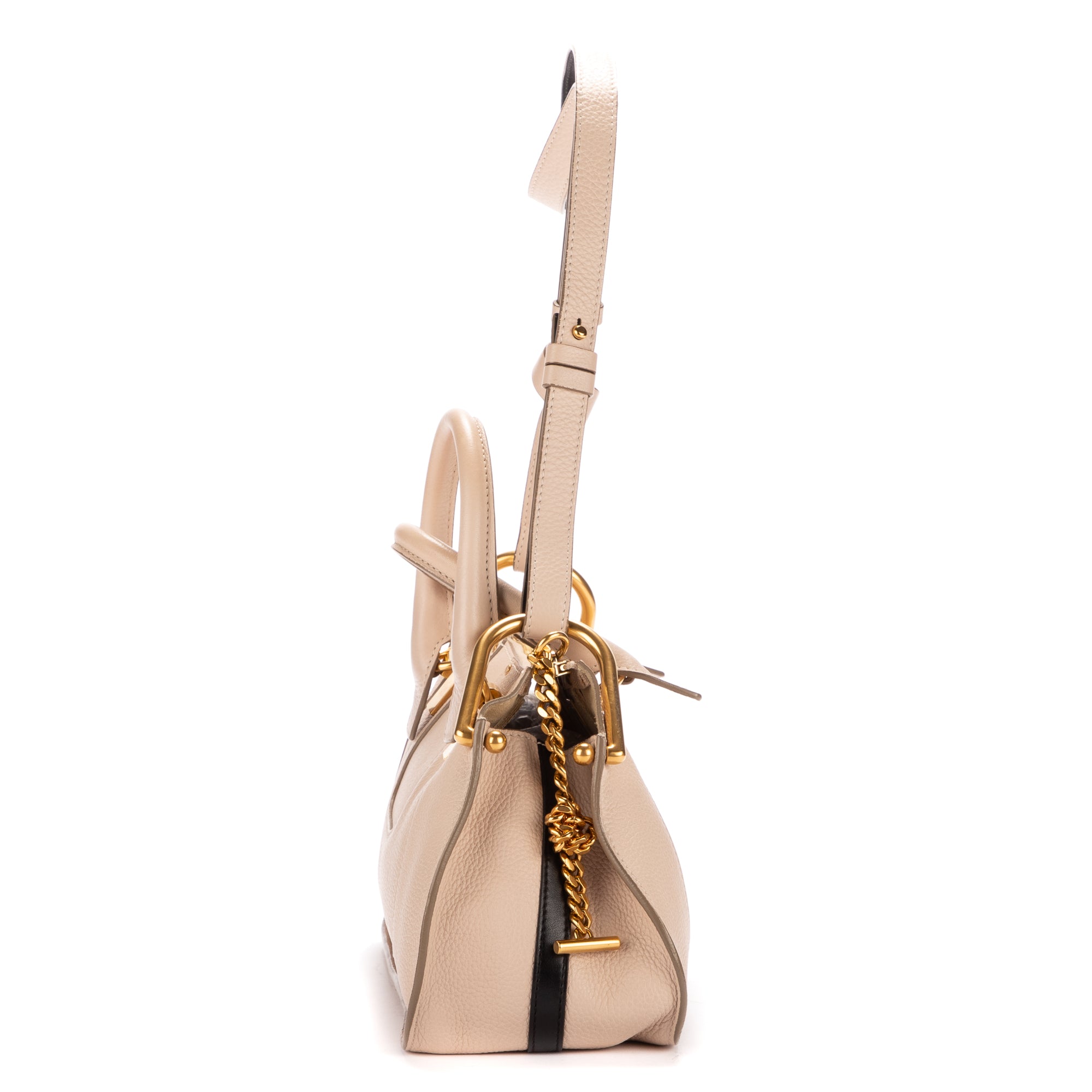 Bolso de hombro Hayley de piel granulada color marfil