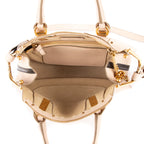 Bolso de hombro Hayley de piel granulada color marfil