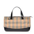 Shoulder Bag Horizontal Tote Black Haymarket Check Canvas