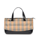 Shoulder Bag Horizontal Tote Black Haymarket Check Canvas