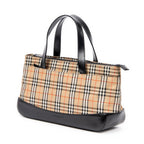 Shoulder Bag Horizontal Tote Black Haymarket Check Canvas