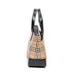 Shoulder Bag Horizontal Tote Black Haymarket Check Canvas