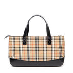 Shoulder Bag Horizontal Tote Black Haymarket Check Canvas
