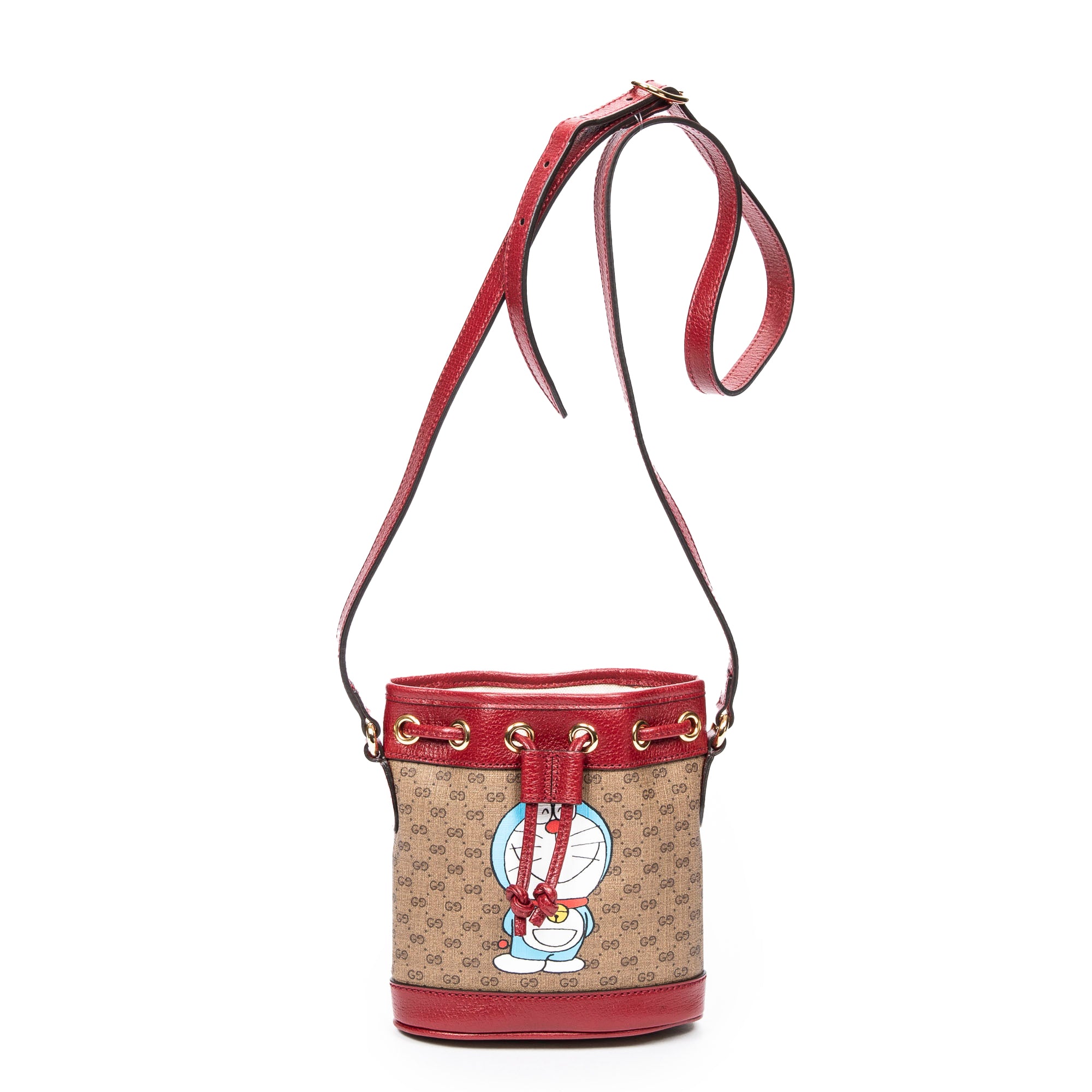 Shoulder Bag Ltd. Ed. Gucci x Doraemon Mini Bucket Crossbody Brown Microguccissima Coated Canvas