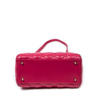 Shoulder Bag Medium Lady Dior Zip PM Fuchsia Cannage Lambskin Leather