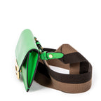 Bandolera Mini Baguette Plana Piel Lisa Verde