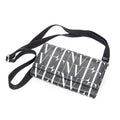 Shoulder Bag Logo Wallet on Strap Black Logo Print Calfskin Leather
