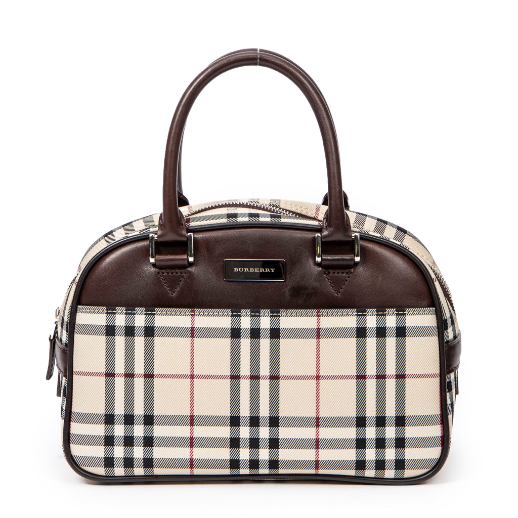 Bolso Mini Dome Lona Beige Nova Check