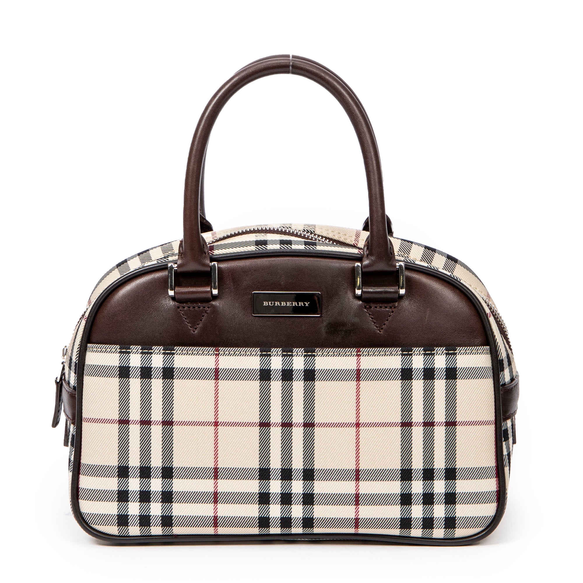 Bolso Mini Dome Lona Beige Nova Check