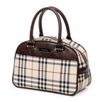 Bolso Mini Dome Lona Beige Nova Check