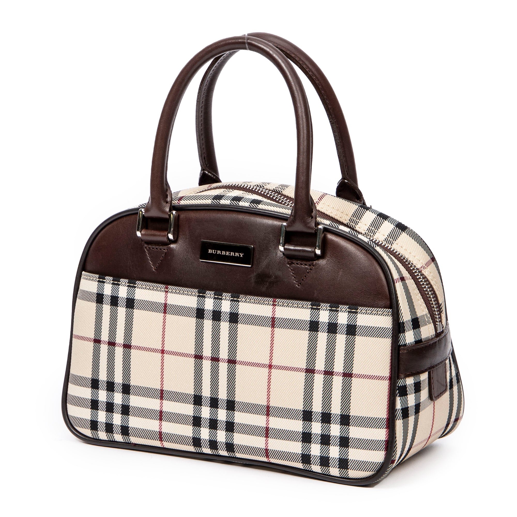 Bolso Mini Dome Lona Beige Nova Check