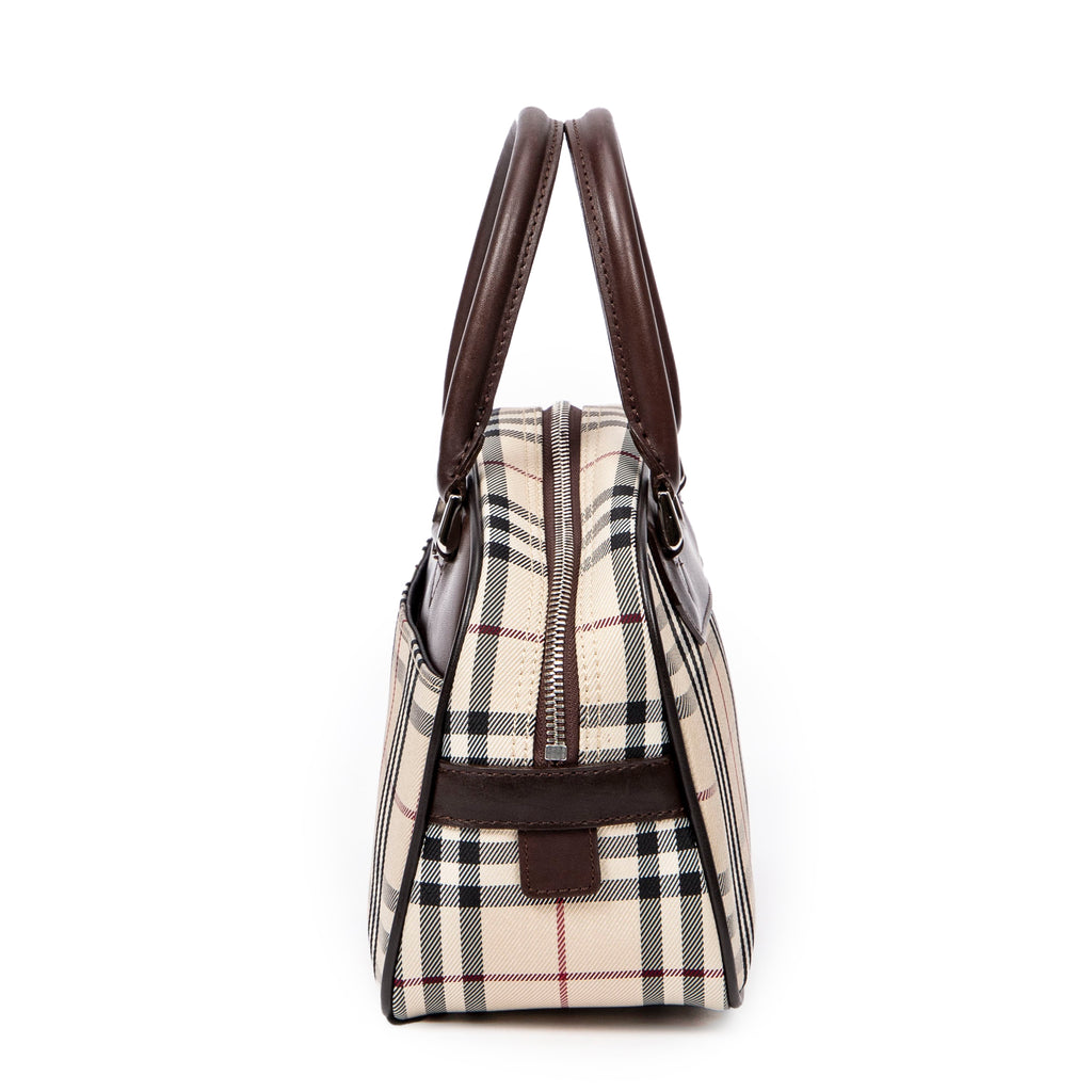 Bolso Mini Dome Lona Beige Nova Check
