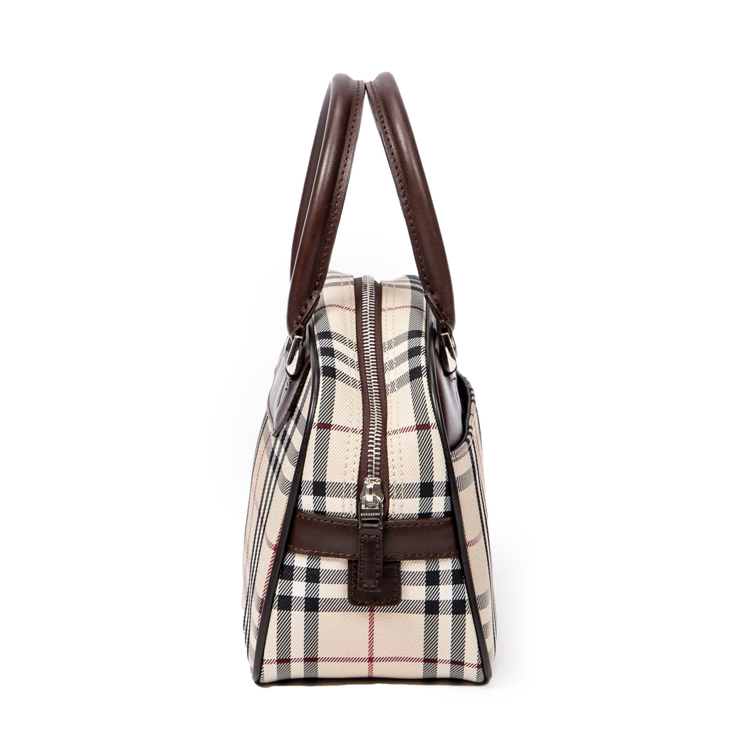 Bolso Mini Dome Lona Beige Nova Check