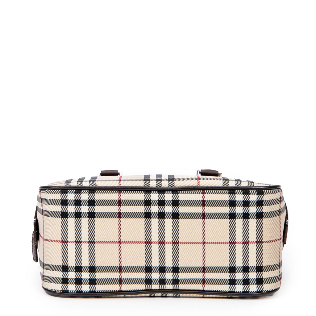 Bolso Mini Dome Lona Beige Nova Check