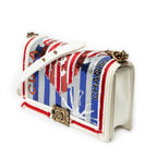 Bolso de hombro Paris-Cuba Multicolor Lentejuelas Bolso mediano Boy Bag Lona de lentejuelas rojas/Piel de becerro