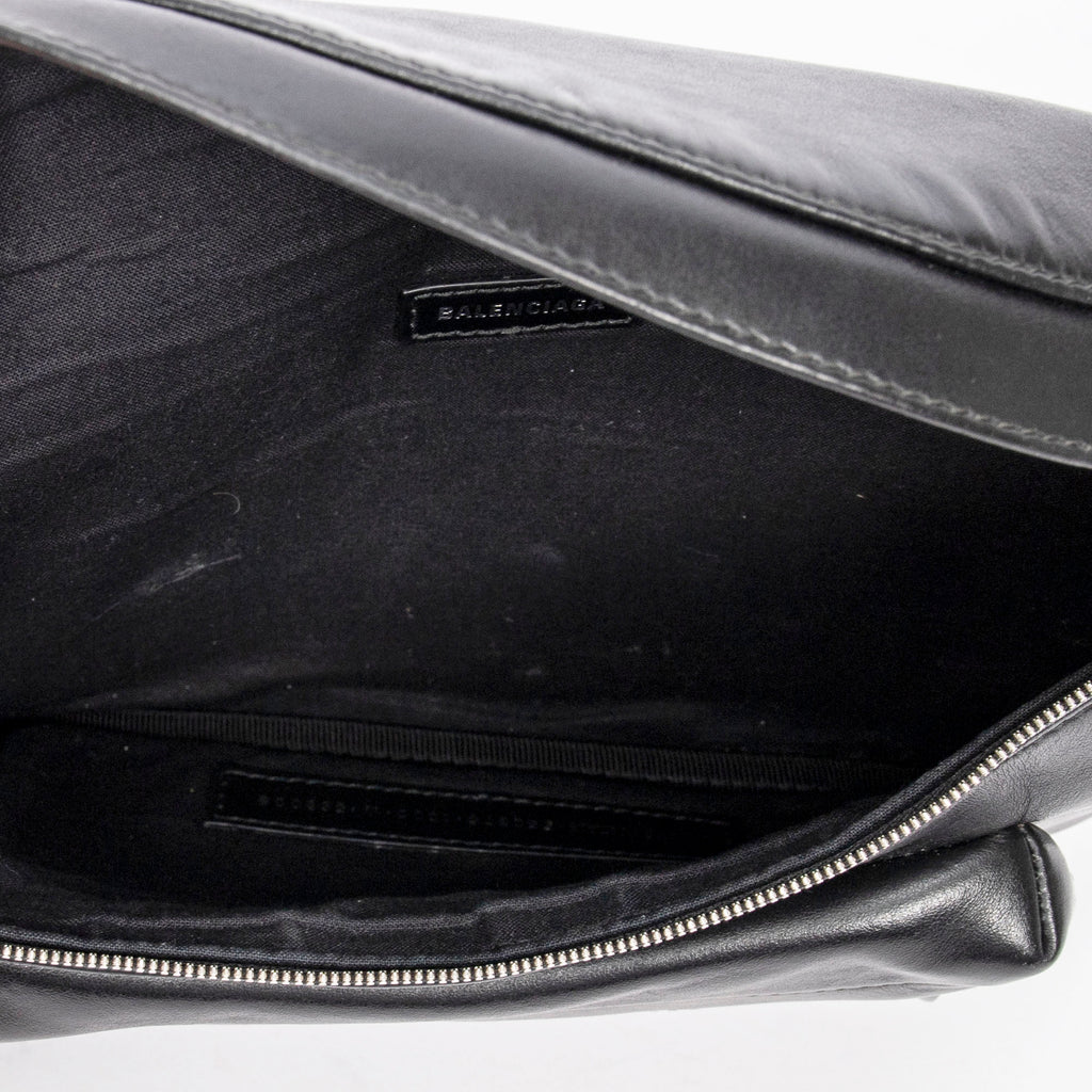Shoulder Bag Everyday Belt Bag Black Calfskin Leather