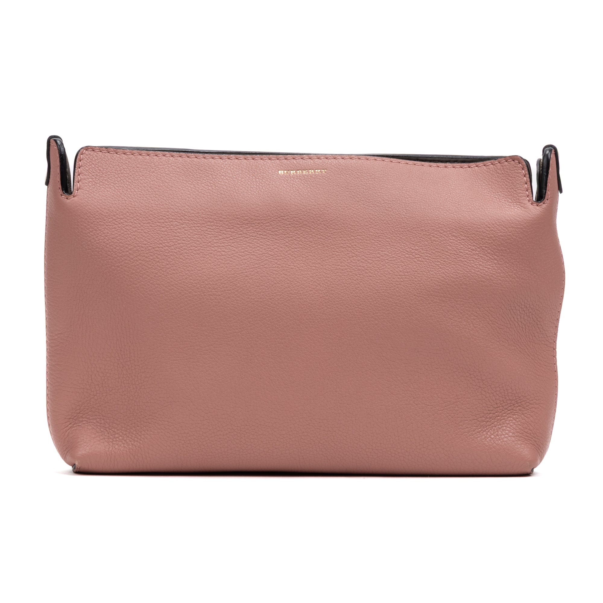 Handbag Large Bicolor Zip Clutch Ivory Grained Leather