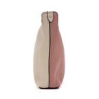 Handbag Large Bicolor Zip Clutch Ivory Grained Leather
