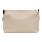 Handbag Large Bicolor Zip Clutch Ivory Grained Leather
