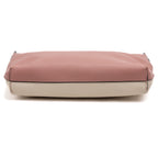 Handbag Large Bicolor Zip Clutch Ivory Grained Leather