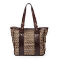 Shoulder Bag Medium Square Tote Tan Zucca Canvas
