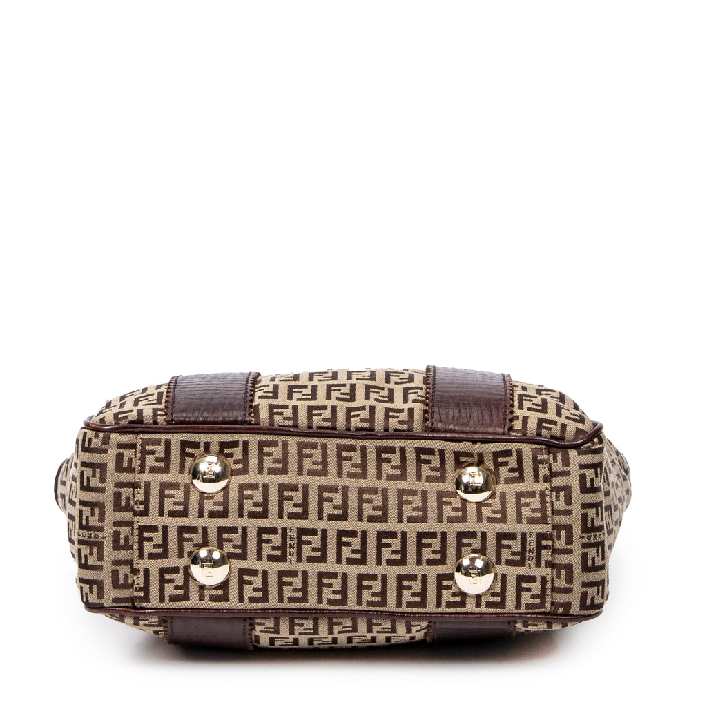 Shoulder Bag Medium Square Tote Tan Zucca Canvas