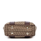 Shoulder Bag Medium Square Tote Tan Zucca Canvas