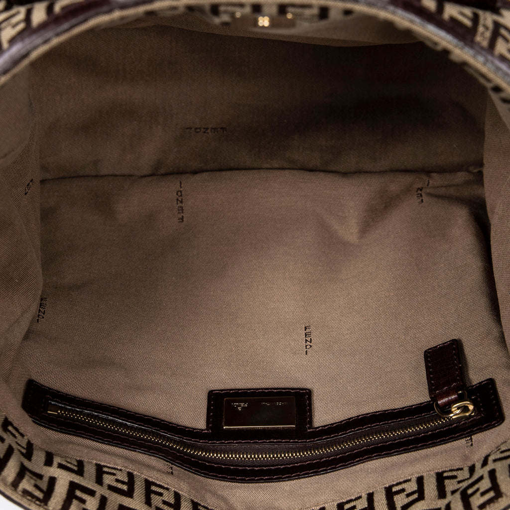 Shoulder Bag Medium Square Tote Tan Zucca Canvas