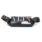 Shoulder Bag Ltd. Ed. Valentino x Emilio Villalba VLTN Belt Bag Black Printed Smooth Leather