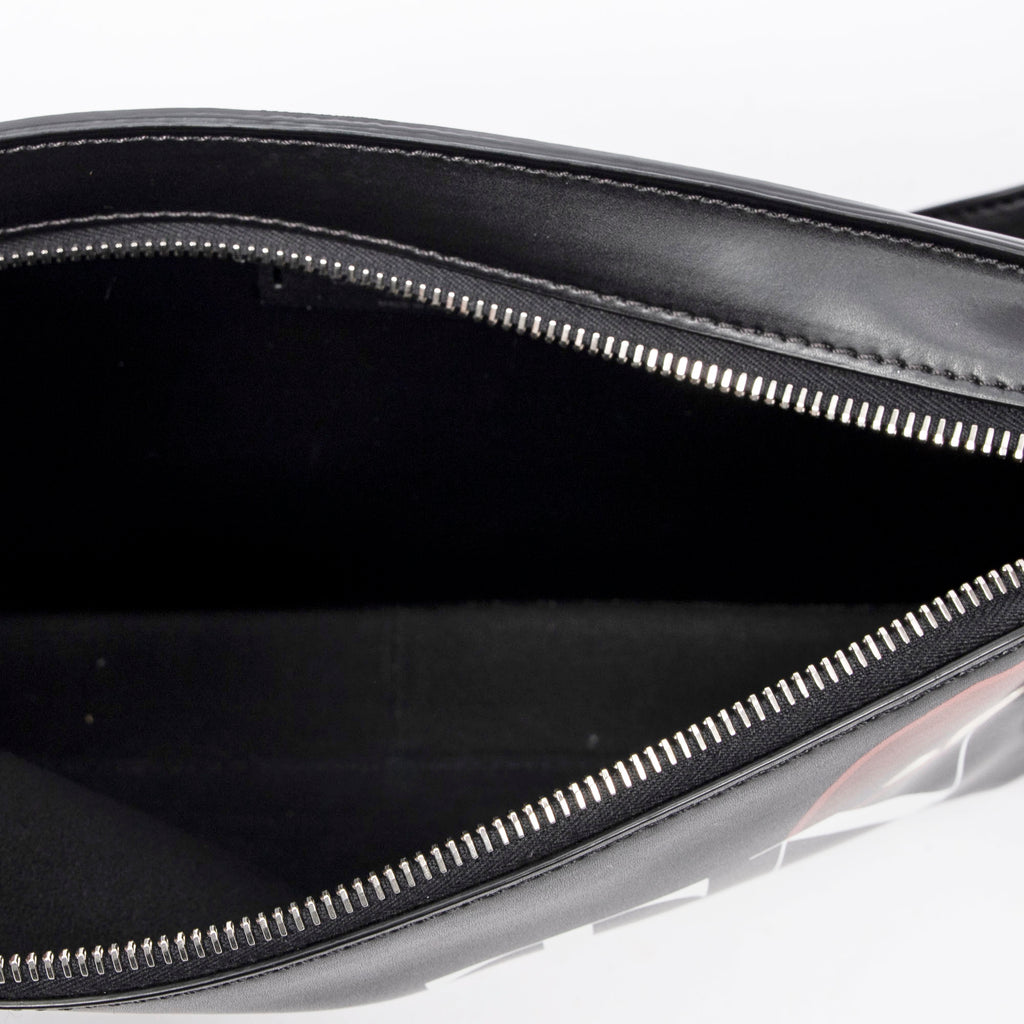 Shoulder Bag Ltd. Ed. Valentino x Emilio Villalba VLTN Belt Bag Black Printed Smooth Leather