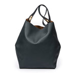 Shoulder Bag Large Eyelet Grommet Hobo Bag Dark Green Calfskin Leather
