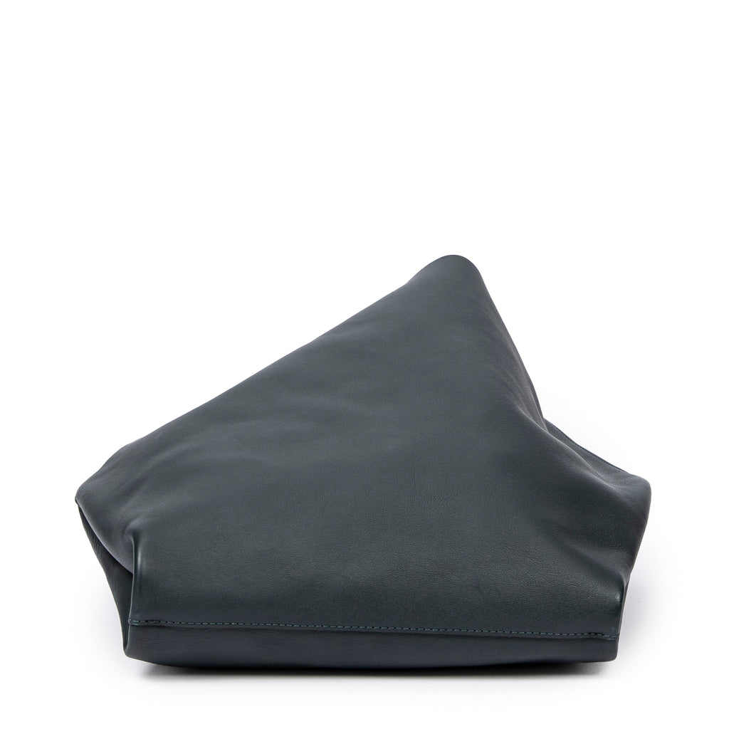 Shoulder Bag Large Eyelet Grommet Hobo Bag Dark Green Calfskin Leather