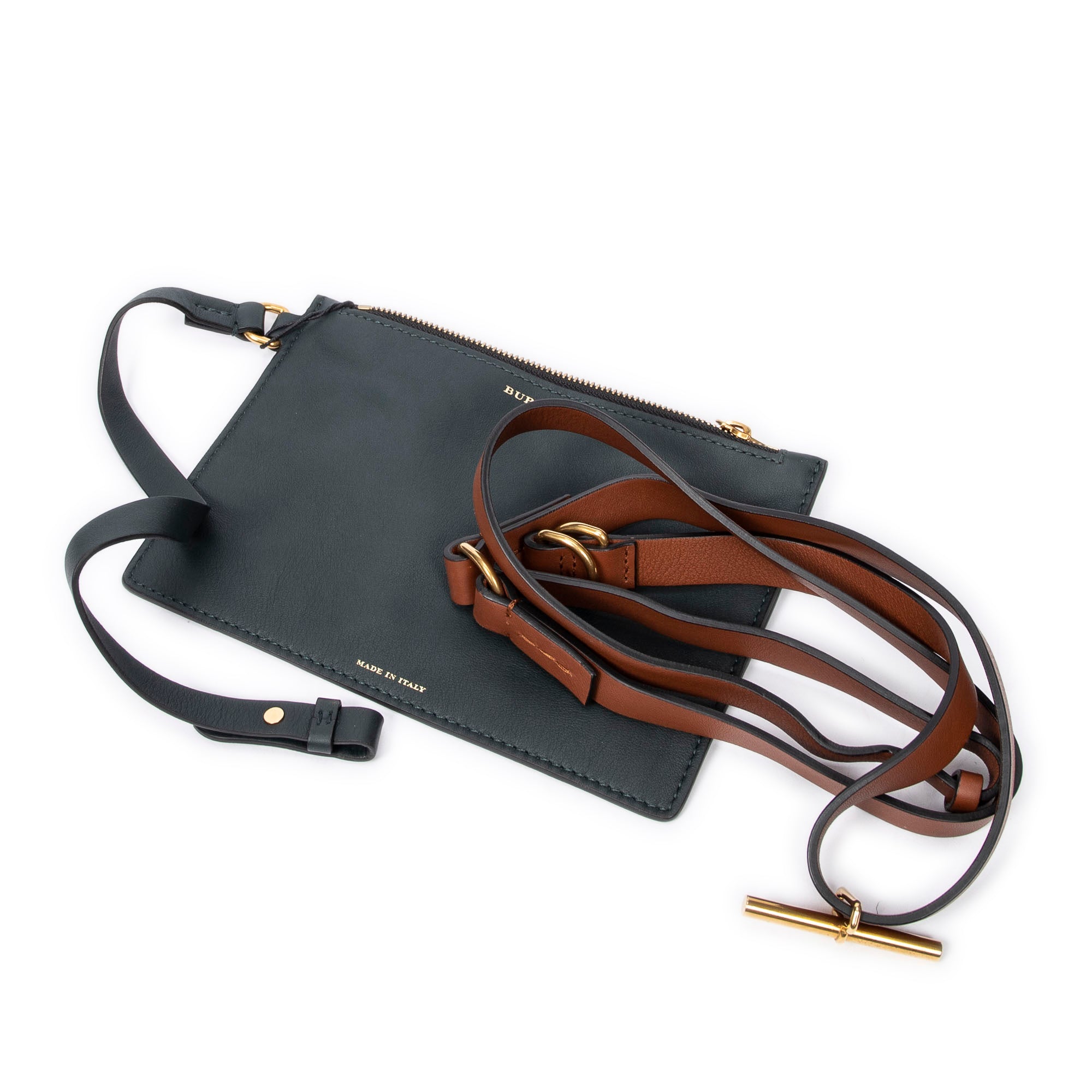 Shoulder Bag Large Eyelet Grommet Hobo Bag Dark Green Calfskin Leather