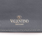 Handbag Rockstud Trifold Travel Wallet Red Studded Calfskin Leather