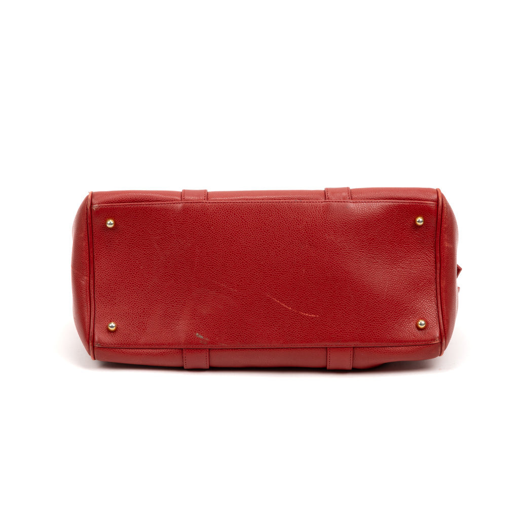 Shoulder Bag Vintage CC Timeless Medium Boston Red Caviar Leather