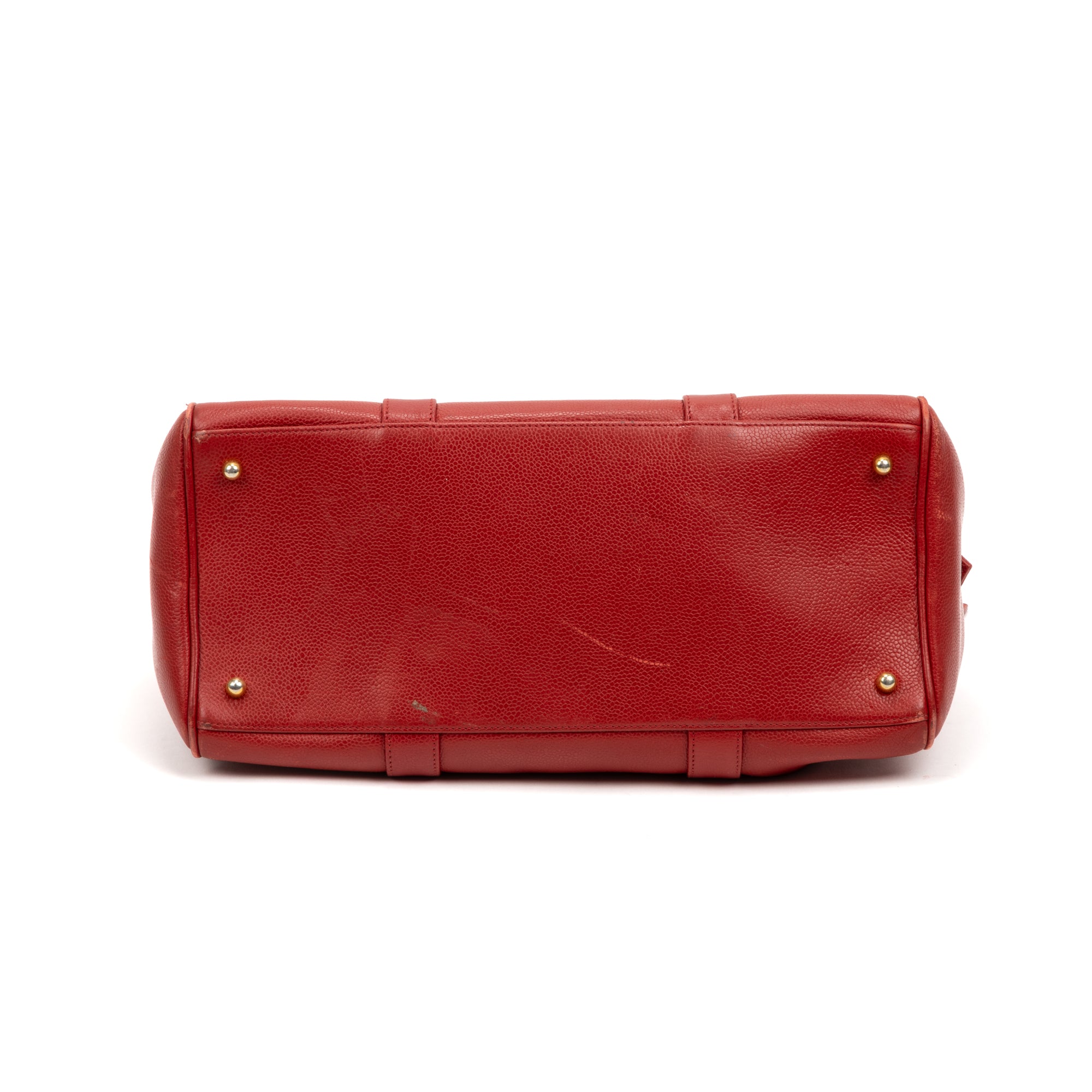 Shoulder Bag Vintage CC Timeless Medium Boston Red Caviar Leather
