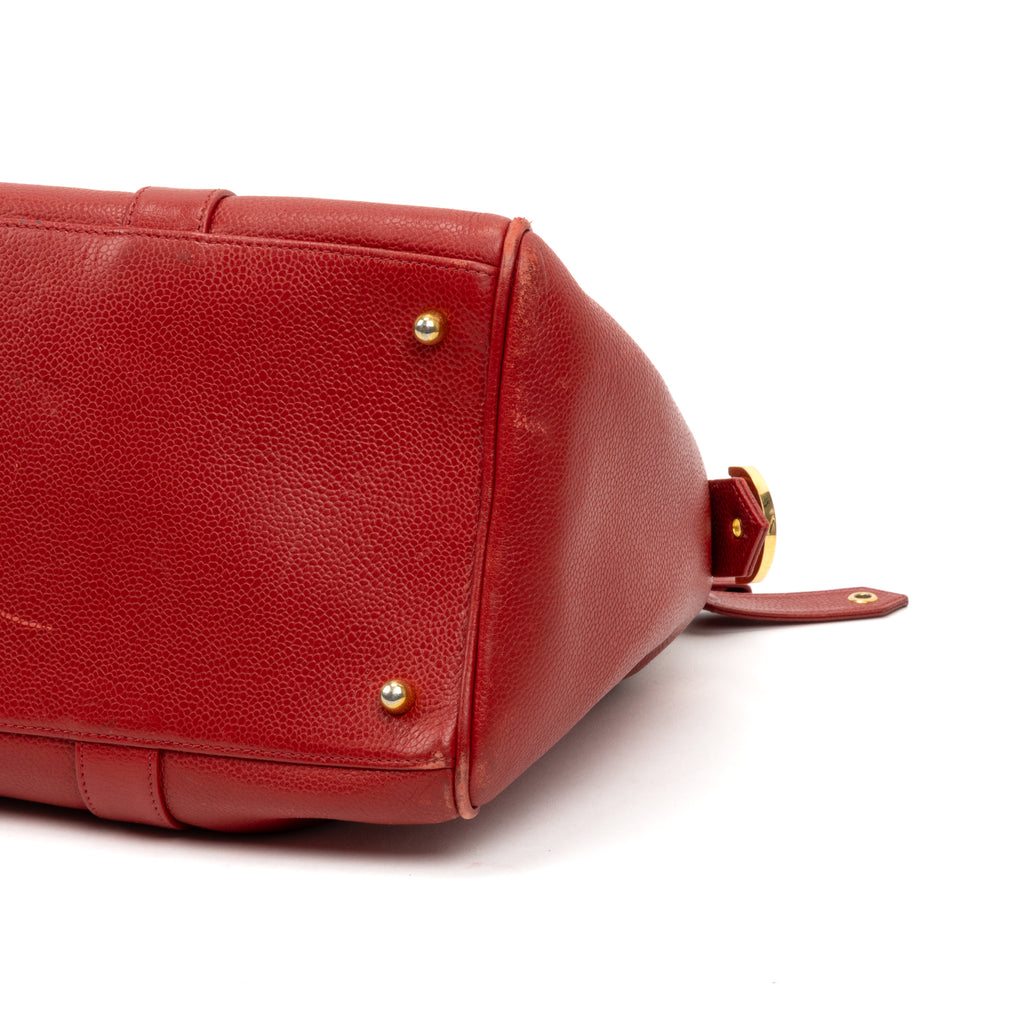 Shoulder Bag Vintage CC Timeless Medium Boston Red Caviar Leather