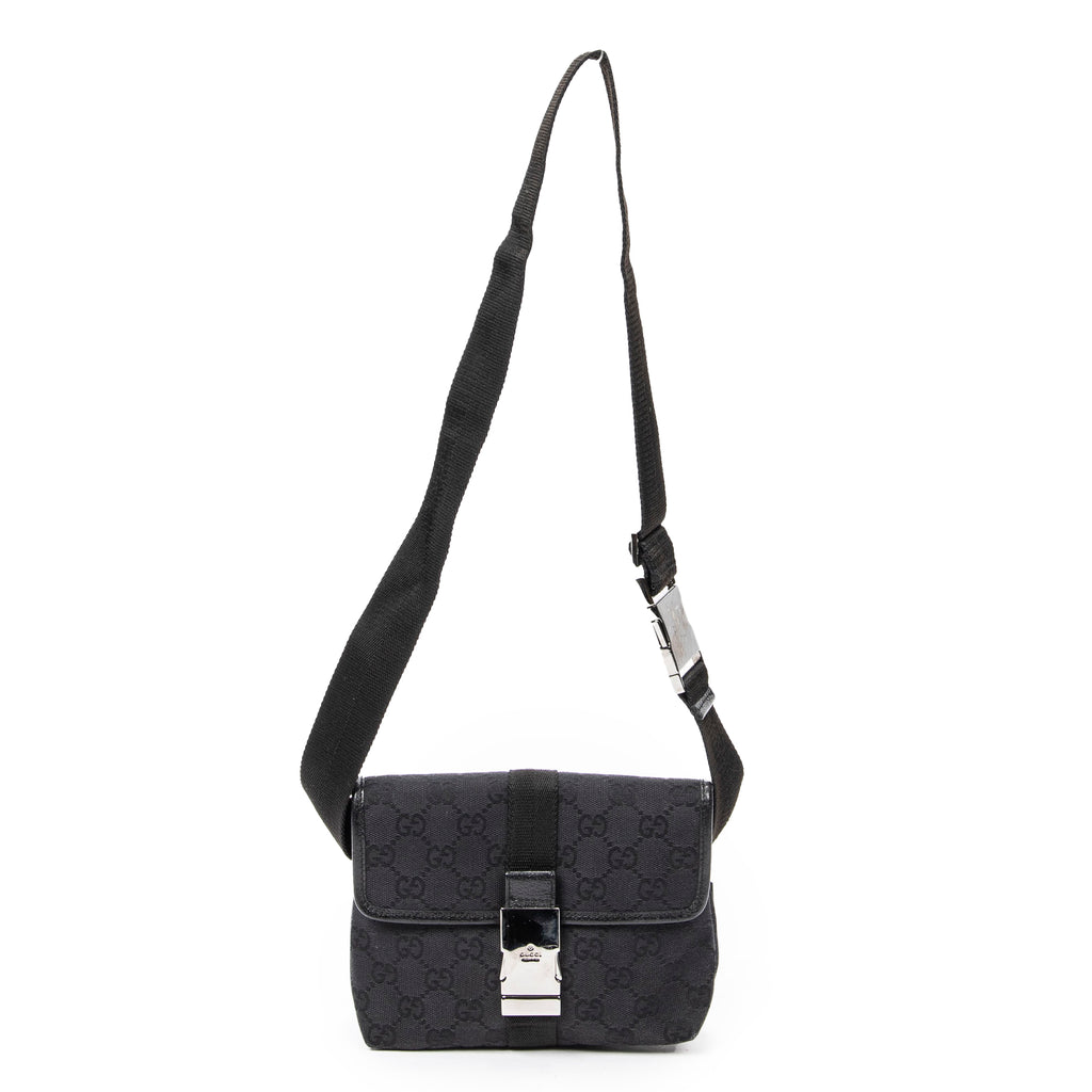 Shoulder Bag Mini Belt Bag Black Monogrammed Canvas