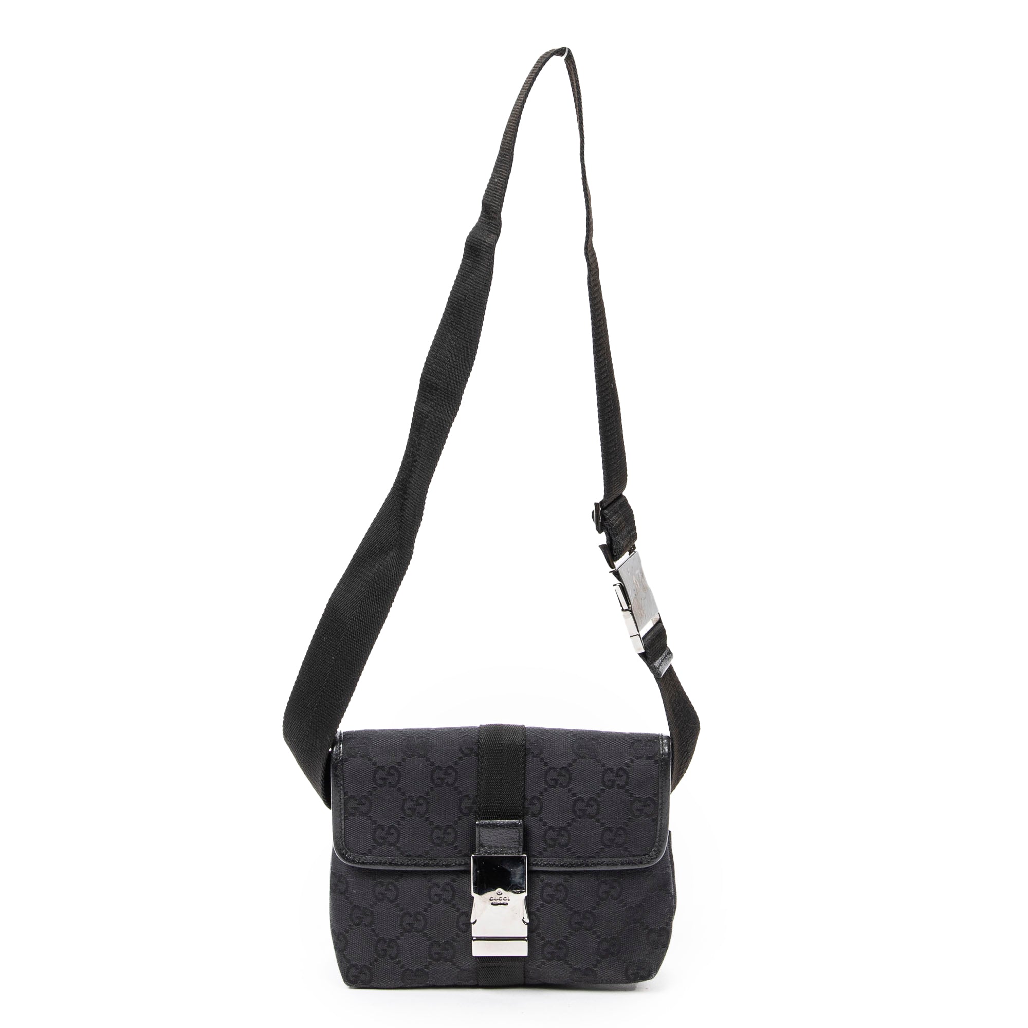 Shoulder Bag Mini Belt Bag Black Monogrammed Canvas