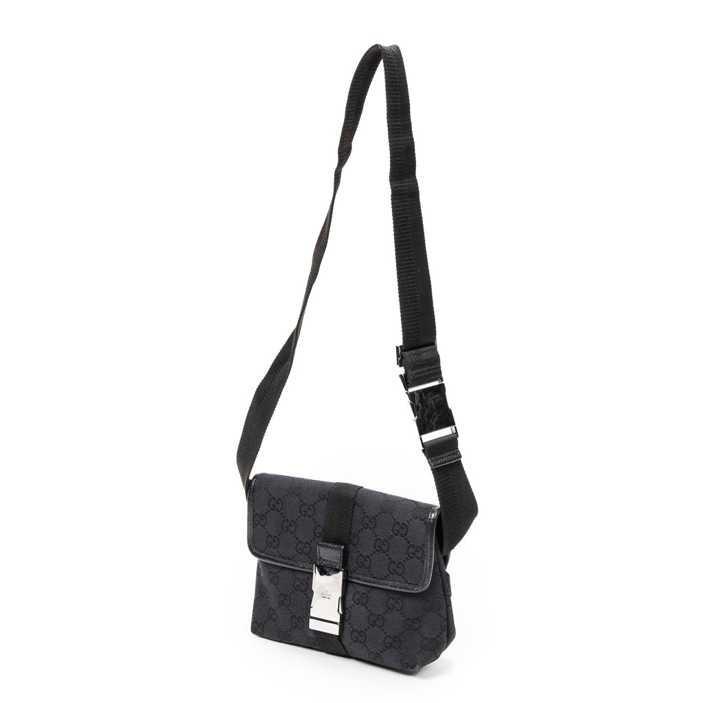 Shoulder Bag Mini Belt Bag Black Monogrammed Canvas