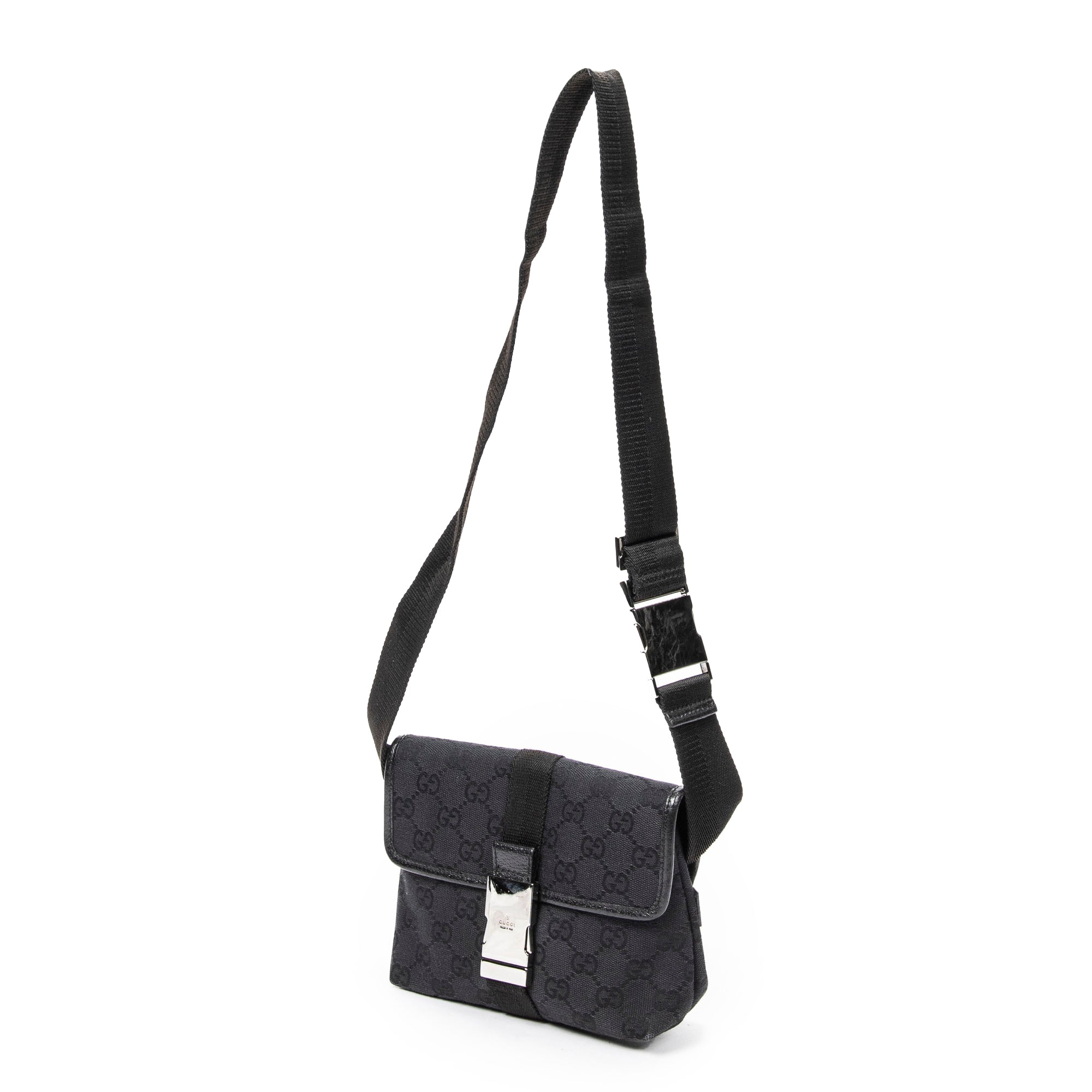 Shoulder Bag Mini Belt Bag Black Monogrammed Canvas