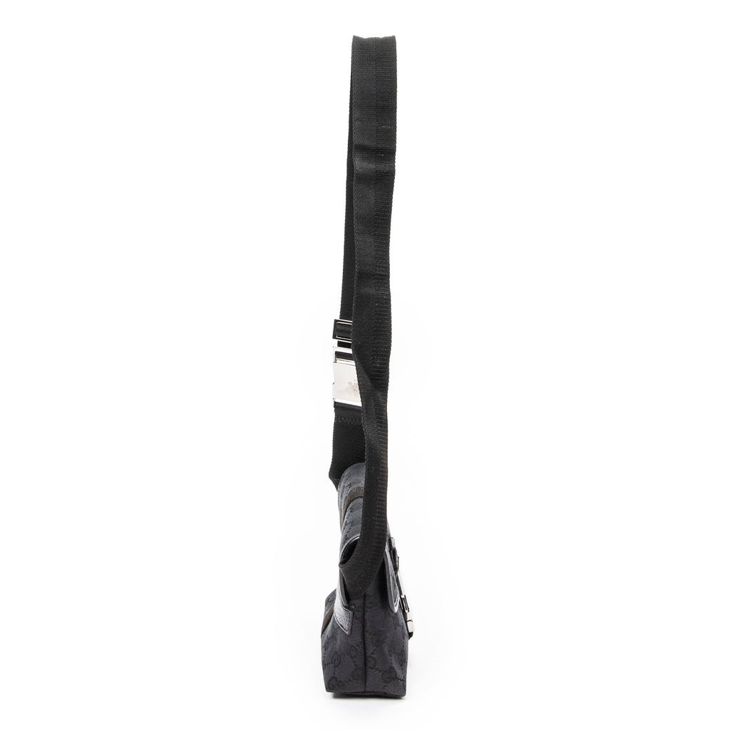 Shoulder Bag Mini Belt Bag Black Monogrammed Canvas