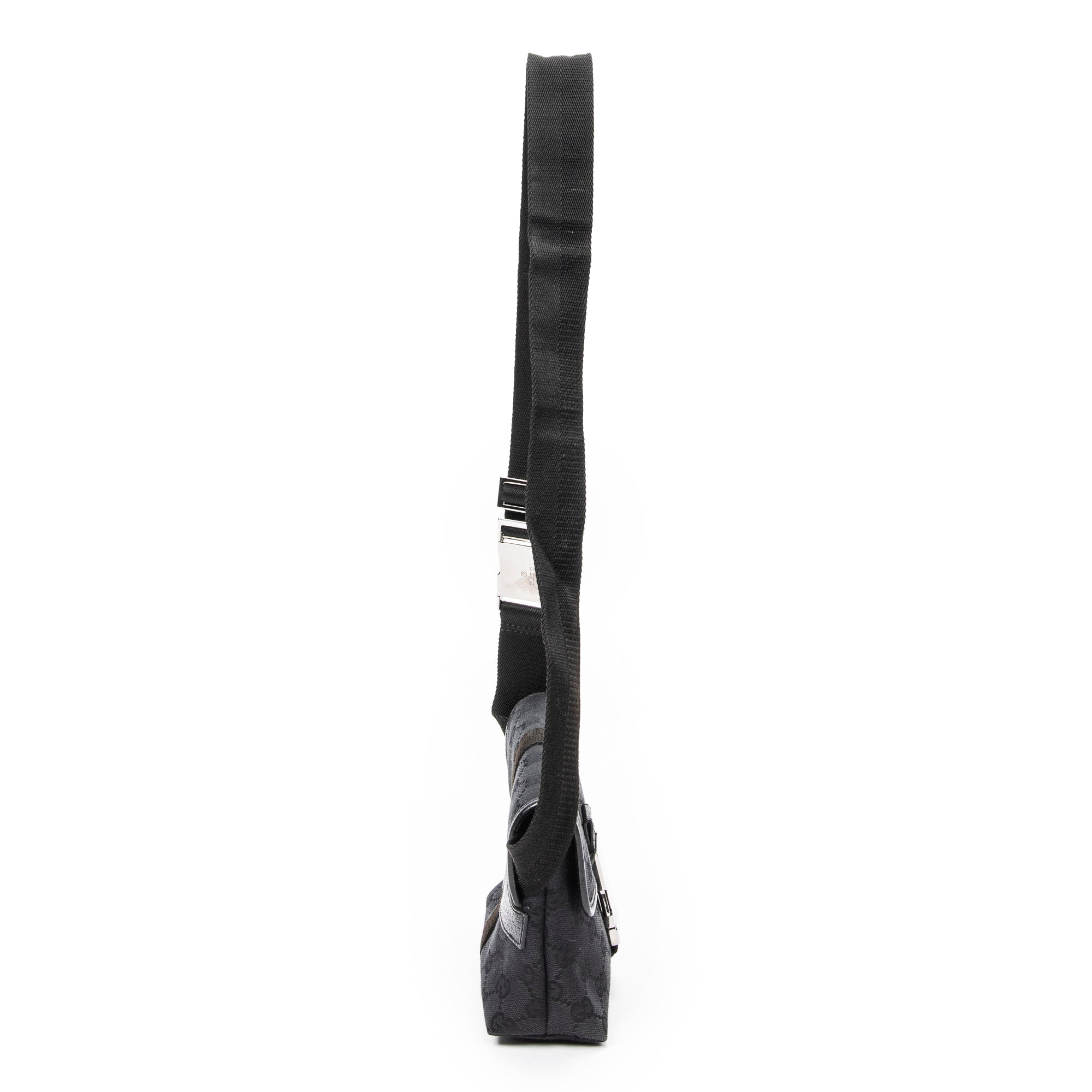 Shoulder Bag Mini Belt Bag Black Monogrammed Canvas