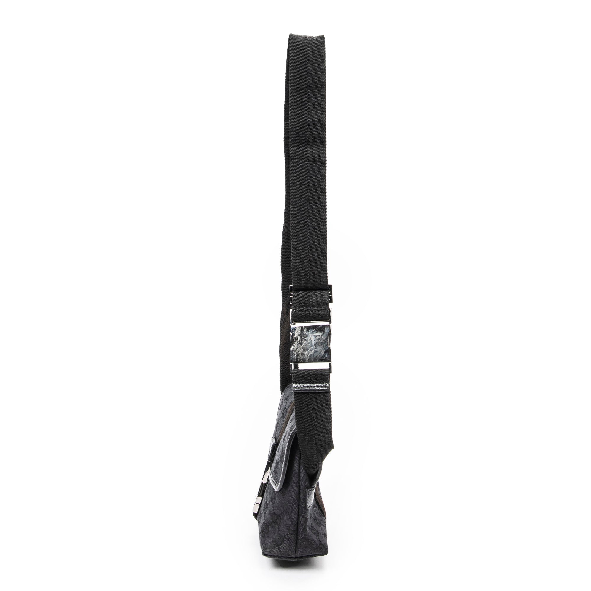 Shoulder Bag Mini Belt Bag Black Monogrammed Canvas