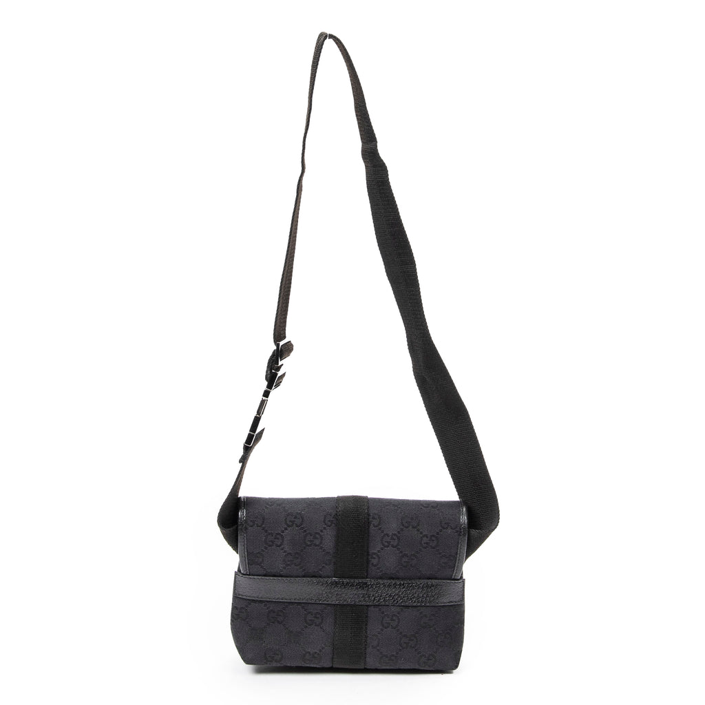 Shoulder Bag Mini Belt Bag Black Monogrammed Canvas
