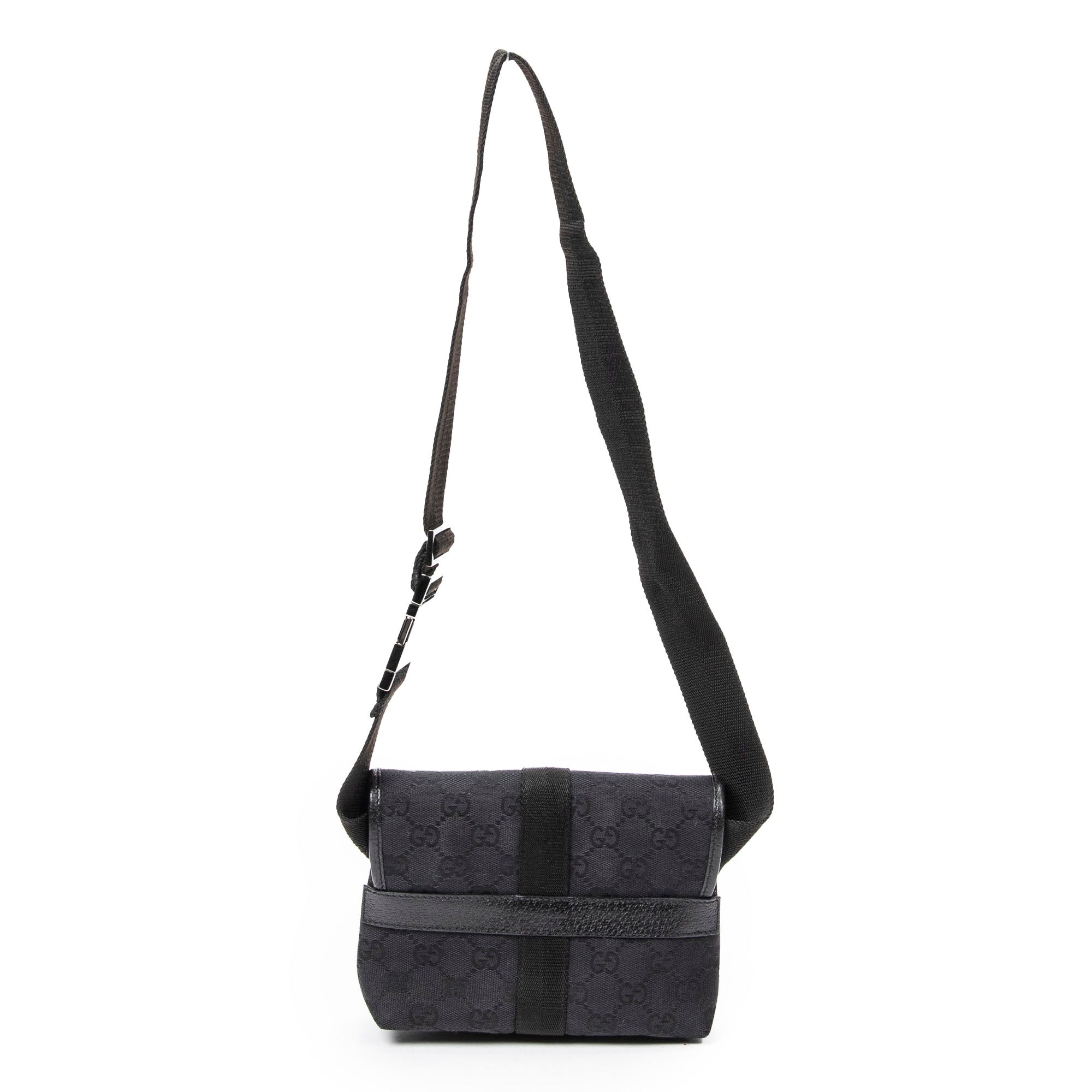 Shoulder Bag Mini Belt Bag Black Monogrammed Canvas