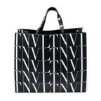 Shoulder Bag Large VLTN Times Tote Black Logo Print Smooth Leather