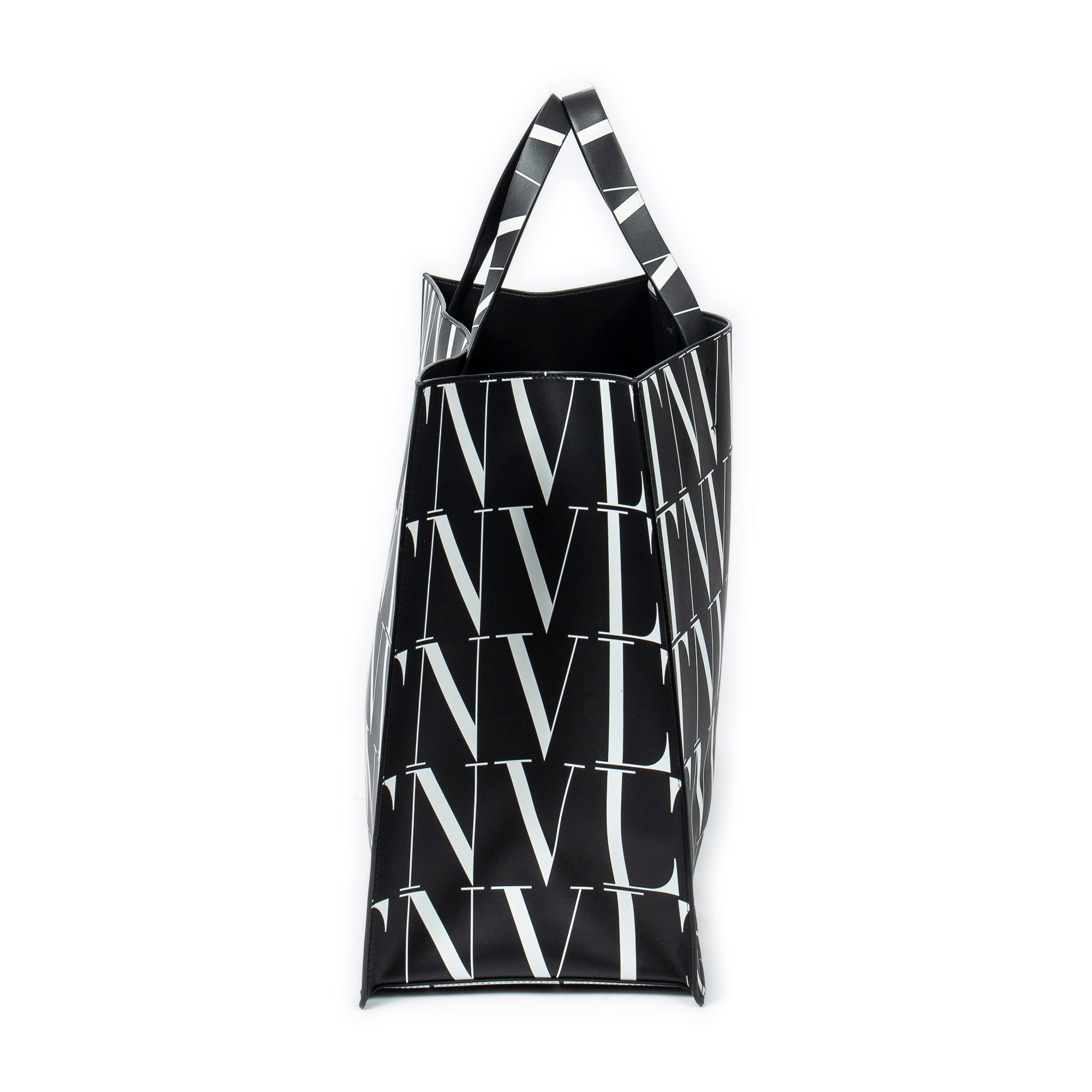 Shoulder Bag Large VLTN Times Tote Black Logo Print Smooth Leather