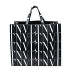 Shoulder Bag Large VLTN Times Tote Black Logo Print Smooth Leather